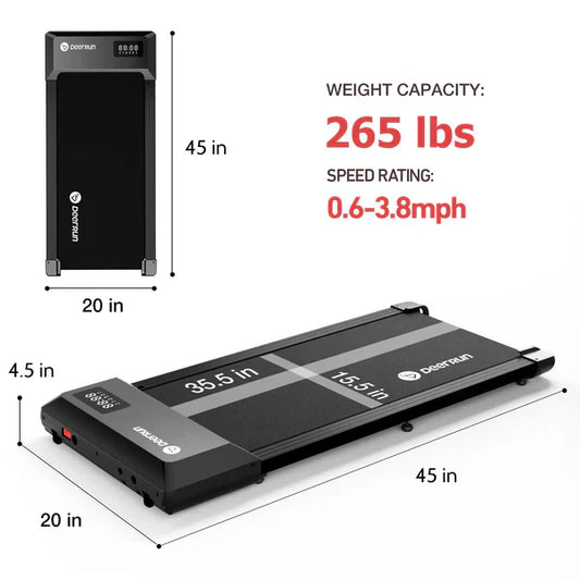 DeerRun Q1 Urban Mini Under-Desk Treadmill with Remote Control